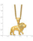 Фото #3 товара Chisel polished Yellow IP-plated Lion Pendant on a Curb Chain Necklace