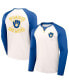 Men's Darius Rucker Collection by White, Royal Distressed Milwaukee Brewers Team Color Raglan T-shirt