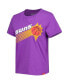 ფოტო #3 პროდუქტის Women's Purple Phoenix Suns Hardwood Classics Arcadia Elevated T-shirt
