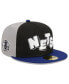 Фото #1 товара Men's Black, Navy Brooklyn Nets 2023/24 City Edition 59FIFTY Fitted Hat