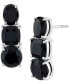 ფოტო #1 პროდუქტის Onyx Mixed-Cut Three Stone Drop Earrings in Sterling Silver