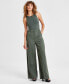 ფოტო #1 პროდუქტის Women's High-Leg Wide-Leg Seamed Ponte Pants, Created for Macy's