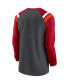 Фото #4 товара Men's Heathered Charcoal and Red Tampa Bay Buccaneers Tri-Blend Raglan Athletic Long Sleeve Fashion T-shirt