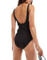 Фото #2 товара Monki mix and match swimsuit with side bow cut outs in black