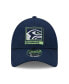 Фото #3 товара Men's College Navy Seattle Seahawks Framed AF 9FORTY Snapback Hat