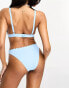 Peek & Beau Exclusive mix & match scallop high leg bikini bottom in pastel blue