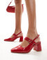 Фото #1 товара London Rebel Talia slingback mid block heel in red