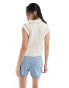 ASOS DESIGN knitted tank with tipping in cream Бежевый, L - EU 44-46 - фото #2