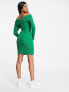 Фото #7 товара Miss Selfridge foldover rib knit dress in green