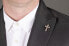 Modern gilded brooch Cross KS-224_G