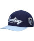 Men's Navy Sporting Kansas City Team Script 2.0 Stretch Snapback Hat