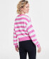 Фото #2 товара Women's Striped Sequin Cardigan, Created for Macy's