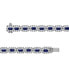 ფოტო #7 პროდუქტის Sapphire (3 ct. t.w.) & Diamond (3 ct. t.w.) Halo Link Bracelet in 14k White Gold (Also in Emerald & Ruby)