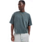 ASOS DESIGN essential heavyweight oversized cropped t-shirt 240gsm in green Городской Шик, M - Chest 40 - фото #3