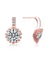 ფოტო #2 პროდუქტის Sterling Silver Cubic Zirconia Solitaire Triple Prong Drop Earrings