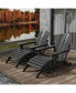 4 Piece Set Classic Folding Adirondack Chair With Footrest Ottoman