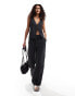 Weekday Mia co-ord pointelle trousers in off-black