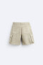 Denim cargo bermuda shorts