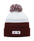 Фото #3 товара Men's Maroon and White Mississippi State Bulldogs Colorblock Cuffed Knit Hat with Pom