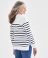 Фото #2 товара Women's Striped Collared Tunic Sweater, Created for Macy's