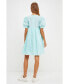 ფოტო #3 პროდუქტის Women's Puff Sleeve Babydoll Dress