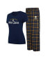 ფოტო #1 პროდუქტის Women's Navy, Gold Notre Dame Fighting Irish Arctic T-shirt and Flannel Pants Sleep Set