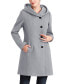 Фото #5 товара Women's Ella Asymmetrical Hooded Boucle Wool Coat with Removable Bib