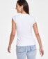 ფოტო #2 პროდუქტის Women's Chain-Trim V-Neck Top, Created for Macy's