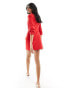 Фото #8 товара Miss Selfridge blazer dress with ruched detail in red