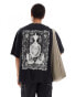 Фото #3 товара COLLUSION Graphic t-shirt with front square print in black and skater fit