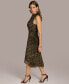 Women's Burnout Velvet Sleeveless Midi Dress