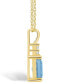 ფოტო #3 პროდუქტის Aquamarine (1-3/8 Ct. T.W.) and Diamond (1/10 Ct. T.W.) Pendant Necklace in 14K Yellow Gold