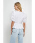 ფოტო #5 პროდუქტის Women's V-neckline Puff Sleeve Top