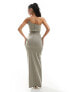 Фото #7 товара Vesper exclusive asymmetric one shoulder bodycon maxi dress in stone