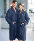 Фото #4 товара 100% Turkish Cotton Personalized Unisex Herringbone Bath Robe - Midnight Blue