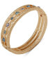 ფოტო #1 პროდუქტის Gold-Tone Stone-Accent Triple-Row Bangle Bracelet