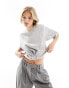 Фото #1 товара 4th & Reckless knot front cropped t-shirt in grey