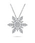Winter Holiday Party Christmas Dangle Snowflake Pendant Necklace for Women Teen Rhodium Plated