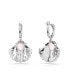 ფოტო #2 პროდუქტის Shell, Pink, Rhodium Plated Idyllia Drop Earrings