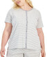 Фото #7 товара Plus Size 2-Pc. Cotton Cropped Pajamas Set, Created for Macy's