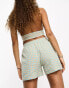 Фото #8 товара Only seersucker boxer shorts co-ord in blue gingham