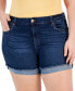 Фото #3 товара Trendy Plus Size Mid-Rise Cuffed Denim Shorts