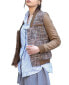 Women's Updated Tweed Varsity Jacket with Contrast Sleeve Бежевый, Small - фото #2