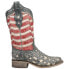 Фото #1 товара Corral Boots Stripes & Stars TooledInlay Square Toe Cowboy Womens Size 6.5 M Ca