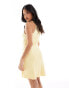 Vero Moda Petite knitted racer swing dress in yellow