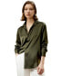 Фото #1 товара Women's Tailored Button Down Silk Shirt for Women