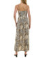 Фото #2 товара Juniors' Animal-Print Square-Neck Maxi Dress