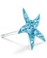 ფოტო #3 პროდუქტის Light Aqua Pave Crystal Starfish Stud Earrings set in Sterling Silver
