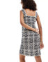 Vero Moda crochet mini dress in navy and white Синий, XS - EU 34 - фото #4