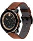 ფოტო #2 პროდუქტის Men's Bold TR90 Swiss Quartz Chronograph Cognac Leather Watch 44mm